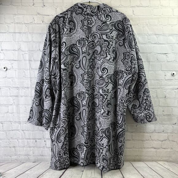 Maggie Barnes Paisley Art to Wear Blazer Womens Sz 2X 22/24 Black Silver Classic - Picture 4 of 9